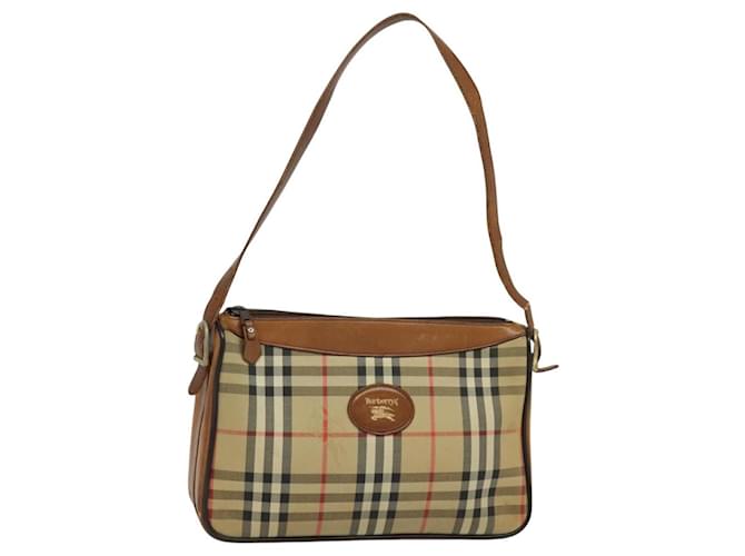 Autre Marque Borsa a spalla Burberrys Nova Check in tela beige Auth th5811