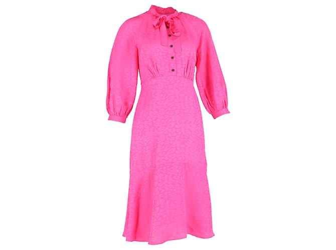 Autre Marque Abito Midi Daria Cefinn in Viscosa Rosa Marrone