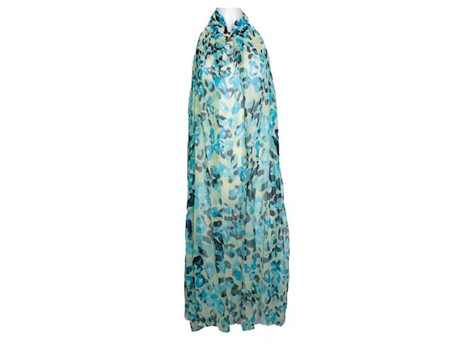 Autre Marque Diane Von Furstenberg, abito maxi trasparente Blu Giallo