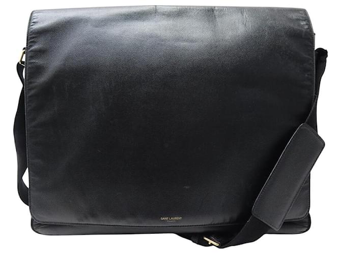 SAC SACOCHE SAINT LAURENT 326859 BORSA MESSENGER IN PELLE NERA Nero