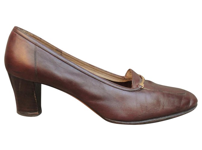 Salvatore Ferragamo décolleté vintage p 39 Marrone