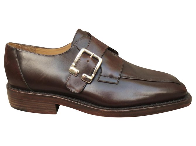Autre Marque Scarpe con fibbia Charles de batz nuove condizioni Marrone scuro