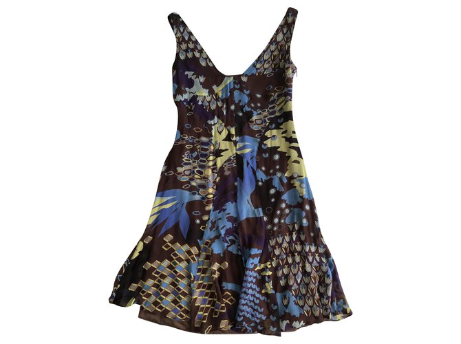 Abito in seta di Versace Multicolore