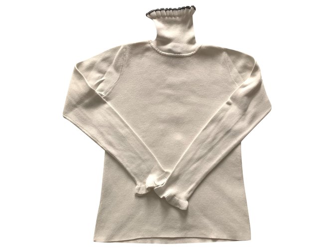 Jacadi Maglia bianca in cotone a costine Bianco