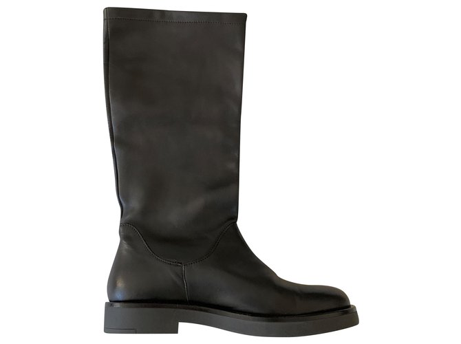 Autre Marque Stivali biker in pelle nera Nero