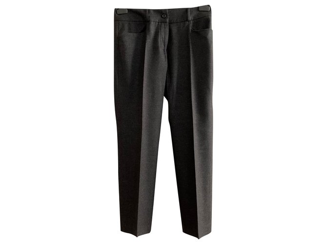 Yves Saint Laurent Pantaloni in lana grigio scuro Grigio antracite