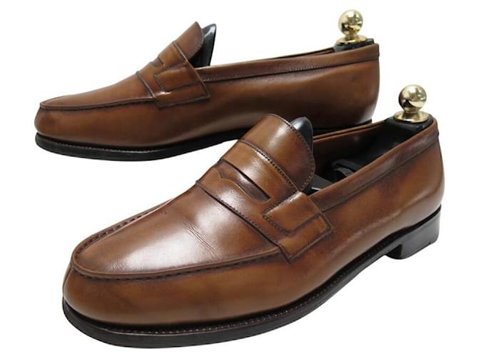 SCARPE JM WESTON MOCASSINI 180 7.5E 41.5 L 42 IN PELLE MARRONE