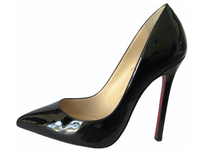 Christian Louboutin Quindi Kate 120 mm Pelle verniciata nera Nero