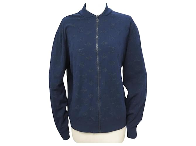 GILET LOUIS VUITTON MONOGRAM RM202Q S M 48 VISCOSA COTONE BLU GIACCA