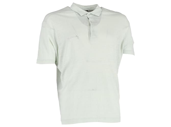 Polo a maniche corte Loro Piana in lino verde