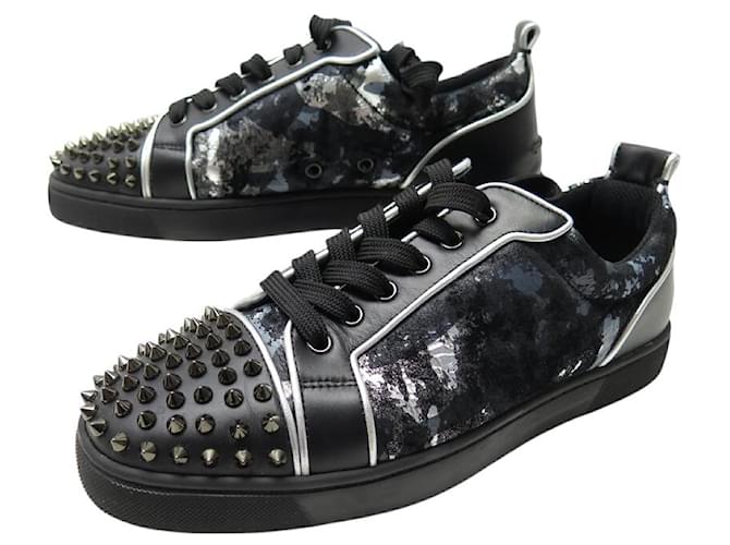 NUOVE SCARPE CHRISTIAN LOUBOUTIN LOUIS JUNIOR SPIKE 41 SNEAKERS Nero