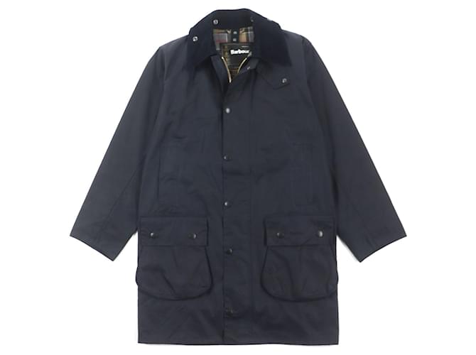 Cappotto in cotone cerato Barbour BORDER blu navy