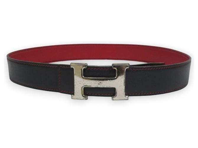 Hermès Cintura Constance reversibile Hermes Rosso Blu navy