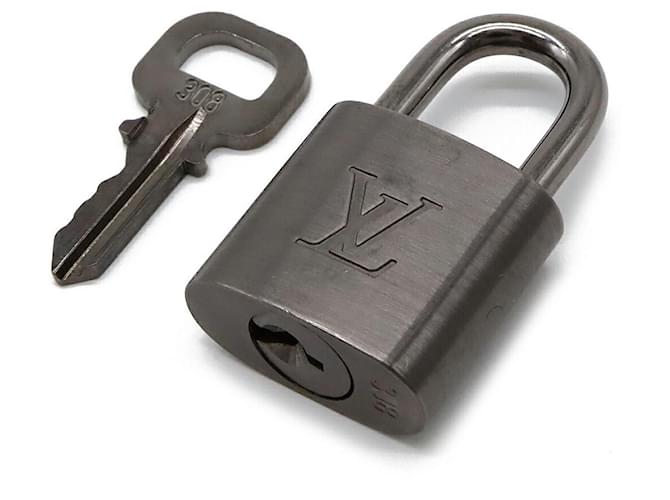 Set di lucchetto e chiave in metallo Louis Vuitton 308 Grigio Metallico