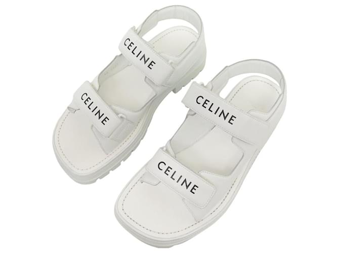 Céline NUOVE SANDALI CHUNKY CELINE 45 346753338C.01OP 42 CUOIO BIANCO