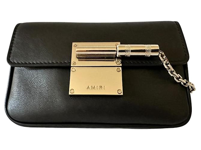Borsa a cintura in pelle nera da uomo Amiri Nero