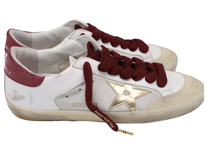 Sneakers Super-Star Golden Goose in pelle e suede Bianco