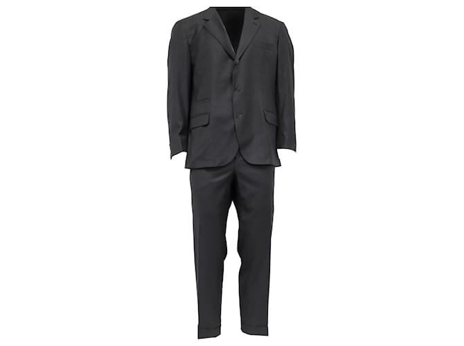 Blazer e pantaloni a un bottone Brunello Cucinelli in lana grigia Grigio