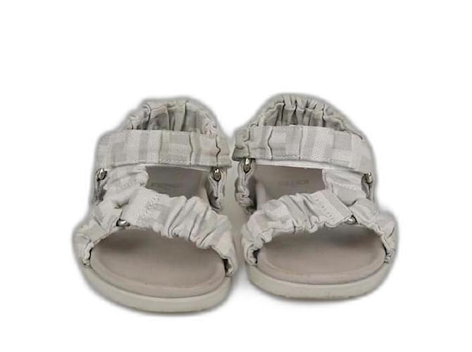 Autre Marque Sandali piatti con cinturino Vekcri e logo FF grigio di Dolce & Gabbana Kids