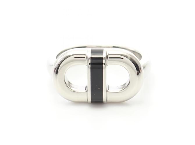 Ring Hermès Anello Maillon Chaine d'Ancre Noir Hermes Nero Argento