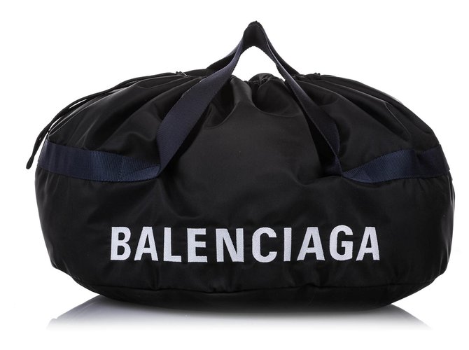 Borsa da viaggio in nylon per uso quotidiano con ruote S di Balenciaga nera Nero Blu Blu navy