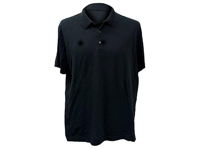 Polo a maniche corte texturizzato Theory in cotone nero