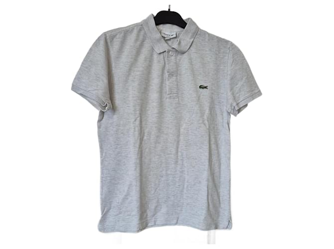 Polo grigio chiaro a maniche corte per uomo Lacoste taglia 3 S