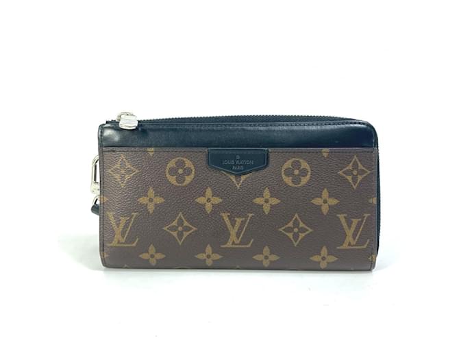Zippy Portafoglio Lungo Monogram Macassar Louis Vuitton Marrone Nero