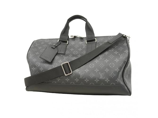 Borsa da viaggio Boston Keepall Monogram Eclipse di Louis Vuitton Nero