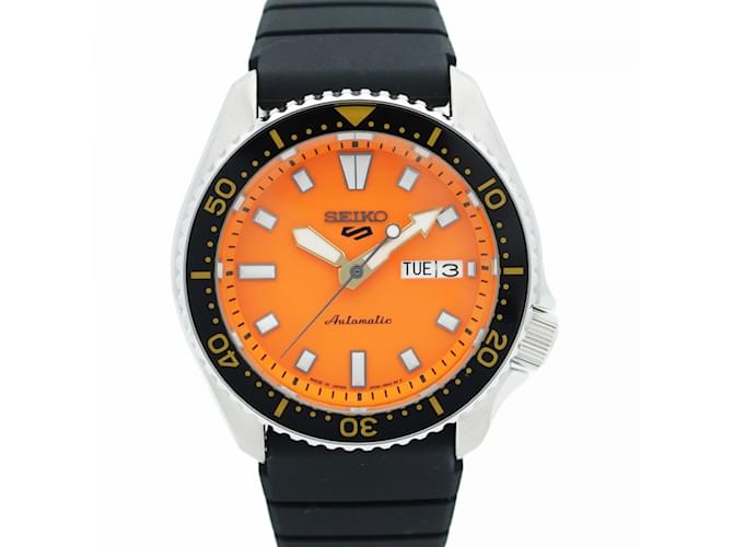 Orologio da uomo Seiko 5 SBSA309 con quadrante arancione