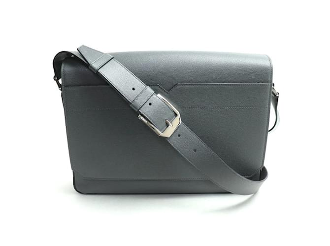 Borsa a Spalla da Uomo Valextra in Grigio Carbone Grigio antracite