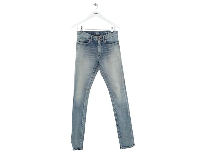 Saint Laurent Jeans dritti in cotone blu