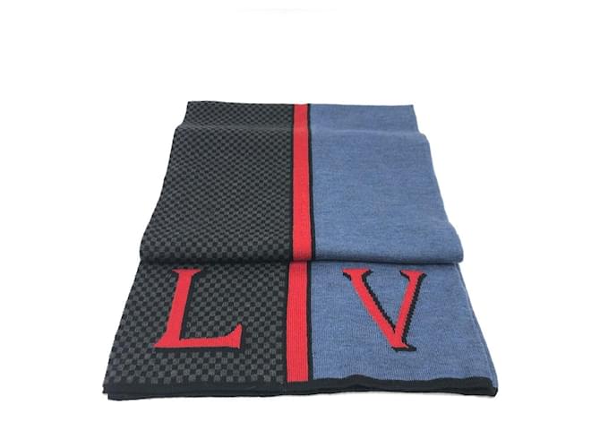 Stola in lana Louis Vuitton nera e blu Nero