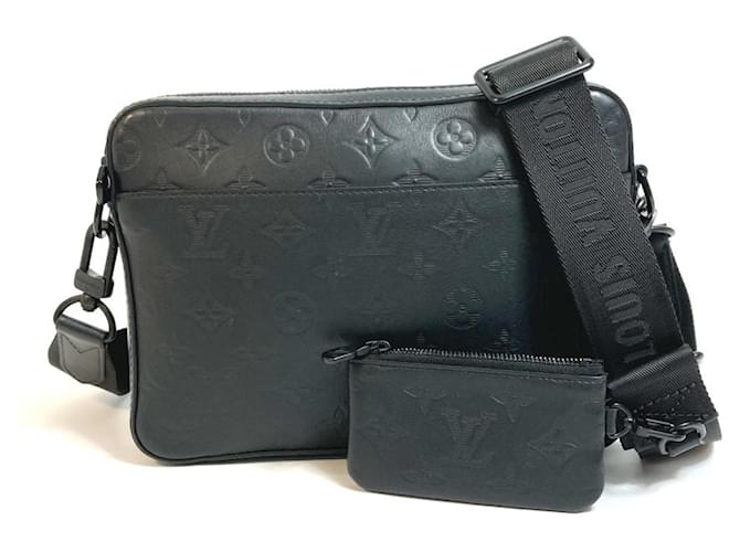 Borsa a tracolla Duo Monogram Shadow Louis Vuitton Nero