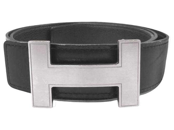 Cintura reversibile H-Buckle di Hermès Marrone Nero Argento