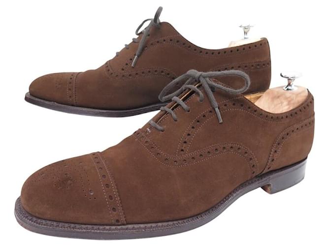 SCARPE CHURCH'S DIPLOMAT 7334 9.5F 43.5 RICHELIEU IN CAMOSCIO MARRONE