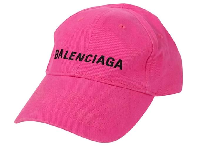 Cappellino da baseball in cotone con ricamo logo Balenciaga Rosa