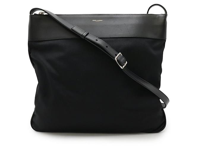 Yves Saint Laurent Borsa a Spalla in Tela Saint Laurent Paris Nero