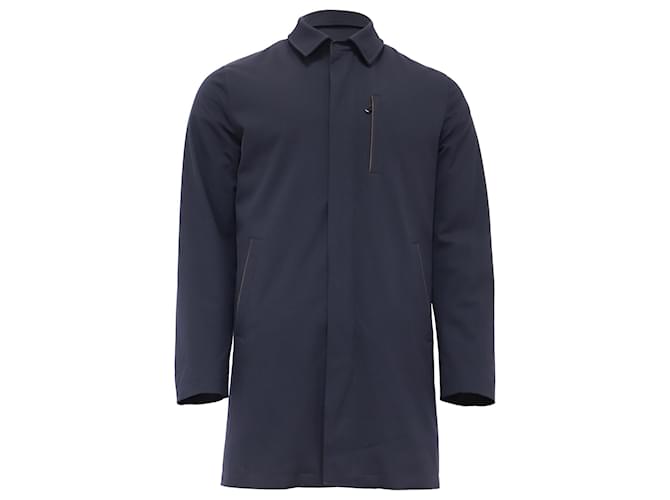 Cappotto reversibile Ermenegildo Zegna con tasche in cotone blu navy