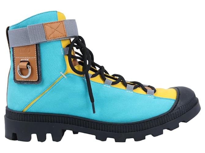 LOEWE Anagram Stivali Corti in Tela e Pelle 20SS 44 EU in Multicolore
