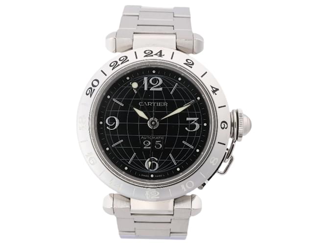 Orologio Cartier Pasha C W31049M7 2550824719CD SS con quadrante nero