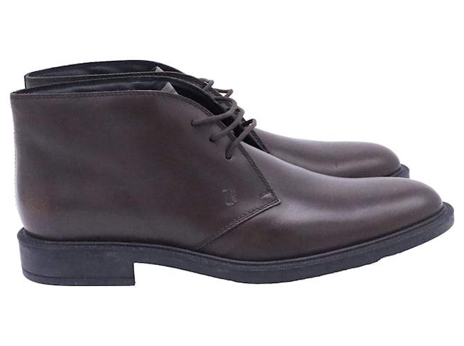 Stivali Desert con lacci Tod's in pelle marrone Rosso