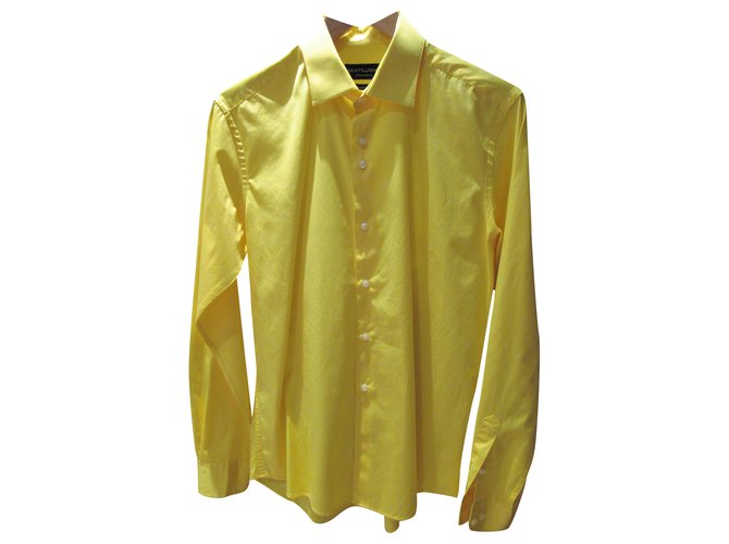 Autre Marque Camicia gialla Gentiluomo in cotone setoso Giallo