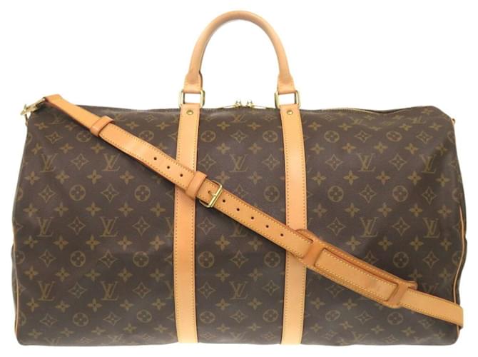 Borsa Boston Monogram Keepall Bandoulière 55 Louis Vuitton Marrone
