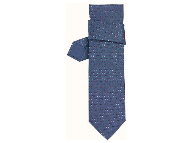 Hermès Cravate Mood Tie twill soie Rosso Blu