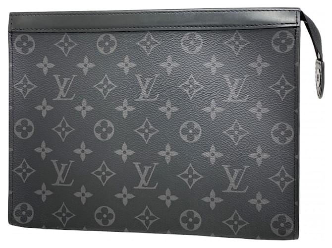 Borsa Clutch Voyage MM Monogram Eclipse di Louis Vuitton Nero