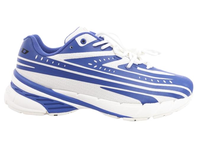 Sneakers Diesel Multi D-Airspeed Low-Striped in ripstop rivestito, Taglia 42 EU Blu