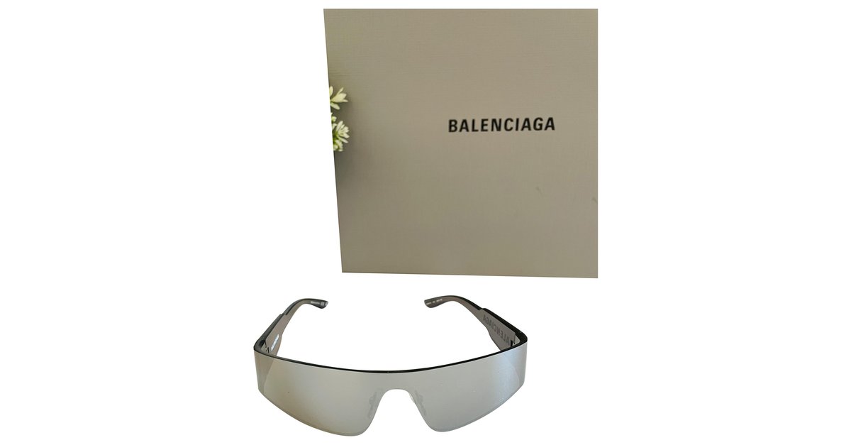Balenciaga OCCHIALI DA SOLE MONO RECTANGLE Argento