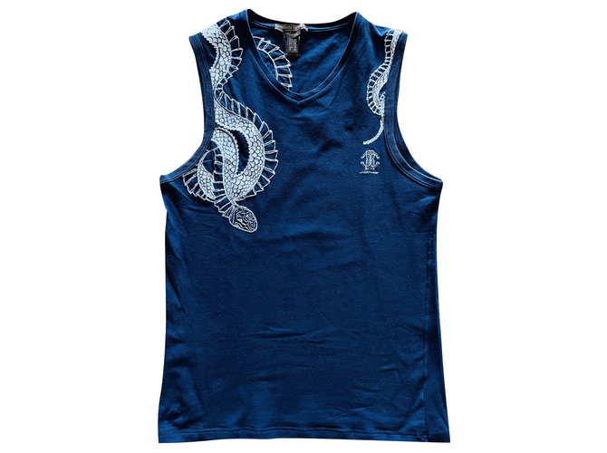 Canotta intimo vintage Roberto Cavalli Blu