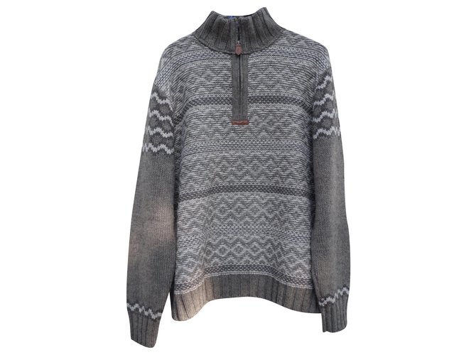 Autre Marque maglione trucker fantasia Grigio